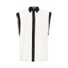 givenchy-black-white-pleated-crepe-de-c - 半袖衫/女式衬衫 - 