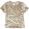 gold velvet tee - Shirts - kurz - 