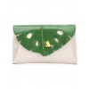 green and beige leaf clutch - バッグ クラッチバッグ - 