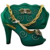 green and gold shoe purse set. - Классическая обувь - 