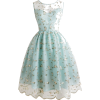 green floral 50s dress - Dresses - 
