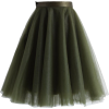 green tulle skirt - 腰带 - 