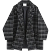 grey & black plaid coat - Куртки и пальто - 