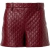 gucci-burgundy-GG-Embossed-Leather-Short - 短裤 - 