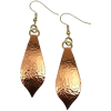 hammered copper earrings - イヤリング - 