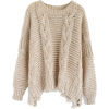 hem cable knit sweater - Pullover - 
