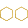 hexagonal earrings gold - イヤリング - 