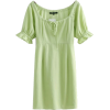 high waist ruffled puff sleeve dress - 连衣裙 - $27.99  ~ ¥187.54