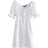 high waist ruffled puff sleeve dress - Dresses - $27.99 