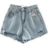 high waist slimming sequins irregular - Shorts - 