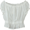 hollow mesh ear collar strapless shirt - Shirts - $25.99  ~ £19.75