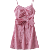 hollow strap small plaid dress - Dresses - $27.99 