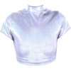 holographic crop - 半袖衫/女式衬衫 - 