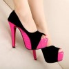 hot pink and black  heels - Klasični čevlji - 