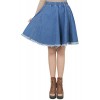 ililily Woman Vintage Distressed Washed Cotton Denim A-Line Flare Skirt - scarpe di baletto - $32.99  ~ 28.33€