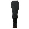 ililily Women Bodycon Fit Midi Length Stretch Ribbed Knit Pencil Skirt Leggings - 平鞋 - $32.99  ~ ¥221.04