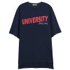 ililily Women University Print Pullover Boxy T-Shirt Loose Fit Dress Top - Flats - $18.49 