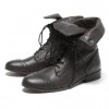 ミオ ノティス 折り返しレースアップブーツ / mio notis lapel Lace up boots  （ブラック） - Boots - ¥8,295  ~ $73.70