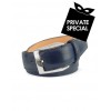 Men's Blue Hand Painted Italian Leather Belt - Paski - $150.00  ~ 128.83€