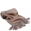 Taupe Pashmina & Silk Shawl - 丝巾/围脖 - $188.00  ~ ¥1,259.66