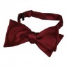 Wine Red Solid Silk Self-tie Bowtie - Tie - $72.00 