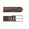 Men's Brown Woven Leather Belt - ベルト - $218.00  ~ ¥24,536