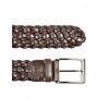 Men's Dark Brown Woven Leather Belt - Belt - $165.00 