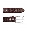 Men's Brown Croco Stamped Patent Leather Belt - ベルト - $128.00  ~ ¥14,406