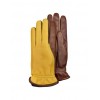 Men's Two-Tone Deerskin Leather Gloves w/ Cashmere Lining - Gloves - $294.00 