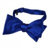 Blue Solid Silk Self-tie Bowtie - Tie - $72.00 