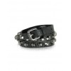 Jessy Boulons - Black Leather Studded Belt - Belt - $174.00 