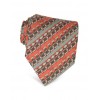 Diagonal Orange and Gray Stripe Twill Silk Tie - ネクタイ - $148.00  ~ ¥16,657