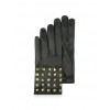 Rockstud Black Leather Gloves w/ Silk Lining - グローブ - $618.00  ~ ¥69,555