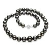 Round Tahitian Cultured Pearl and Diamond Necklace - Necklaces - $4,259.99 