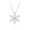 Round Diamond Snow Flakes Pendant in Silver - Necklaces - $119.99  ~ £91.19