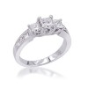 Princess Diamond Three Stone Ring in 14k White Gold - Obroči - $1,139.99  ~ 979.12€