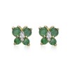 Round Emerald and Diamond Butterfly Earrings - Orecchine - $339.99  ~ 292.01€