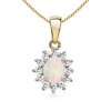 Oval Opal and Diamond Border Pendant in 14 k Yellow Gold Opal Pendant - Colares - $709.99  ~ 609.80€