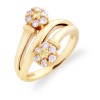 Round Diamond Centered Flower Wrap Ring in 14k Yellow Gold - リング - $719.99  ~ ¥81,034