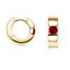 Round Ruby Contemporary Hoop Earrings in 14k Yellow Gold - Orecchine - $679.99  ~ 584.03€