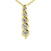 Round Diamond Line Journey Pendant in 14 k Yellow Gold - Necklaces - $599.99  ~ £456.00
