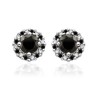 Round White and Black Diamond Border Earrings Diamond Earrings - イヤリング - $359.99  ~ ¥40,516
