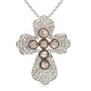 Round Diamond Designer Cross Pendant in 18k White Gold - 项链 - $4,419.99  ~ ¥29,615.41
