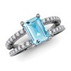 The Twin Row Ring Aquamarine Ring - Aneis - $939.99  ~ 807.34€