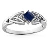 Square Sapphire Celtic Trinity Ring - Rings - $1,119.99 