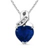 Heart Sapphire and Round Diamond Ribbon Pendant - ネックレス - $909.99  ~ ¥102,418