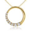 Round Diamond Circle Journey Pendant in 14k Yellow Gold - Necklaces - $2,119.99 
