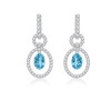 Oval Aquamarine and Diamond Hoop Earrings in 14K White Gold - Naušnice - $1,309.99  ~ 8.321,81kn