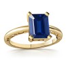 Emerald Cut Sapphire Solitaire Ring - Rings - $1,399.99 