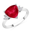 Trillion Ruby and Round Diamond Ring Ruby Ring - Anelli - $1,349.99  ~ 1,159.49€